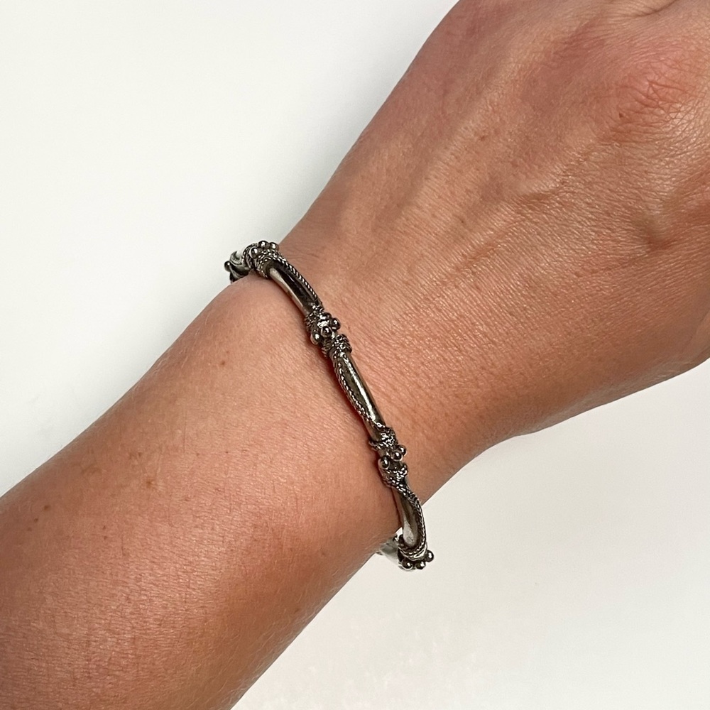 Vintage Silver Tone Rope Bangle
